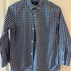 Vineyard Vines Boys Blue and White Plaid Shirt